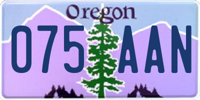 OR license plate 075AAN