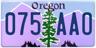OR license plate 075AAO