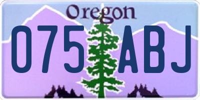OR license plate 075ABJ