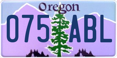 OR license plate 075ABL
