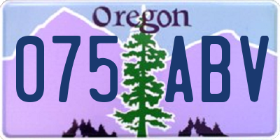 OR license plate 075ABV