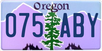 OR license plate 075ABY