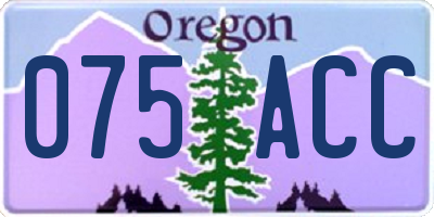 OR license plate 075ACC