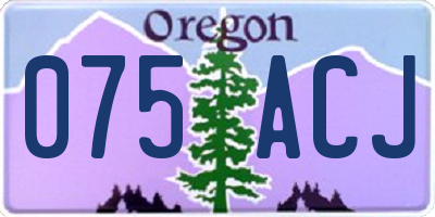 OR license plate 075ACJ
