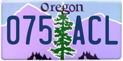 OR license plate 075ACL