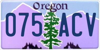 OR license plate 075ACV