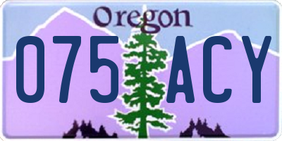 OR license plate 075ACY