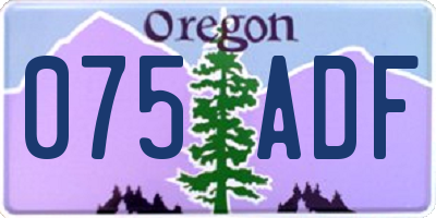 OR license plate 075ADF