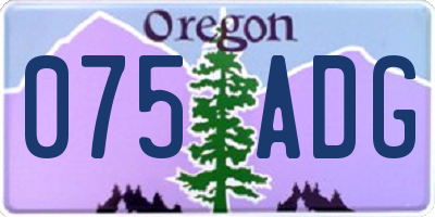 OR license plate 075ADG