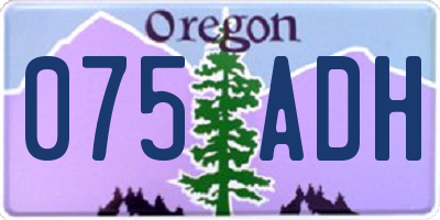 OR license plate 075ADH