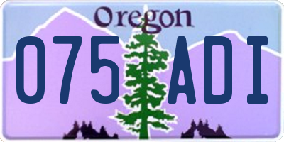 OR license plate 075ADI