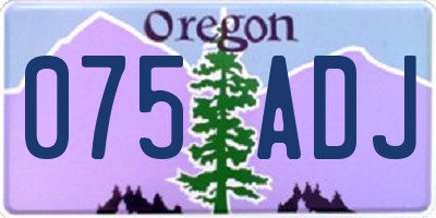 OR license plate 075ADJ