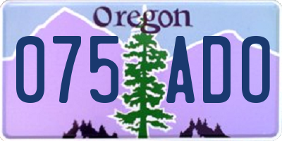 OR license plate 075ADO