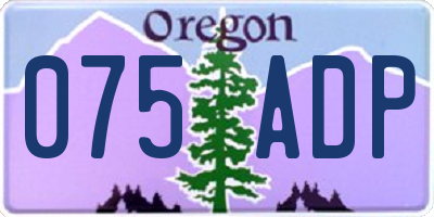 OR license plate 075ADP