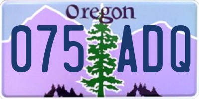 OR license plate 075ADQ