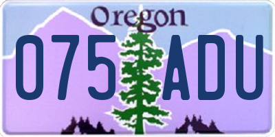 OR license plate 075ADU