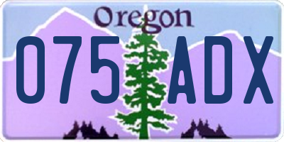 OR license plate 075ADX