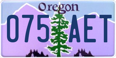 OR license plate 075AET