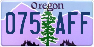 OR license plate 075AFF
