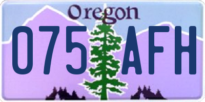 OR license plate 075AFH