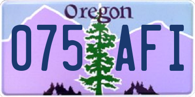 OR license plate 075AFI
