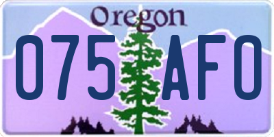 OR license plate 075AFO