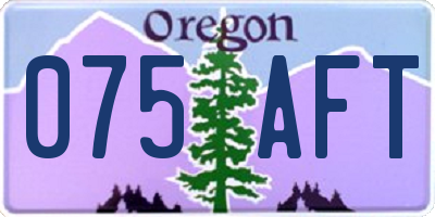 OR license plate 075AFT