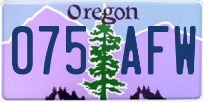 OR license plate 075AFW