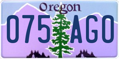 OR license plate 075AGO