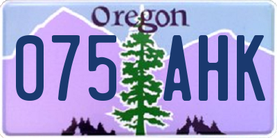 OR license plate 075AHK