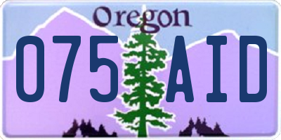 OR license plate 075AID