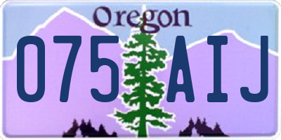 OR license plate 075AIJ