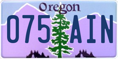 OR license plate 075AIN