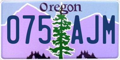 OR license plate 075AJM
