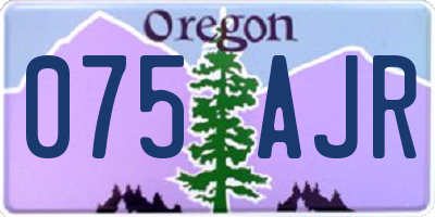 OR license plate 075AJR