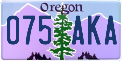 OR license plate 075AKA