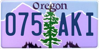 OR license plate 075AKI