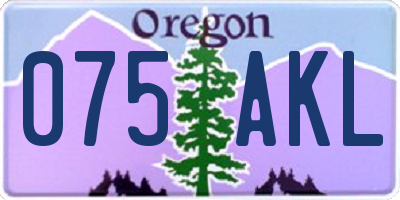 OR license plate 075AKL