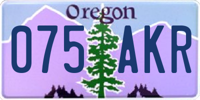 OR license plate 075AKR