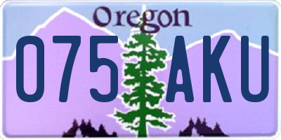 OR license plate 075AKU