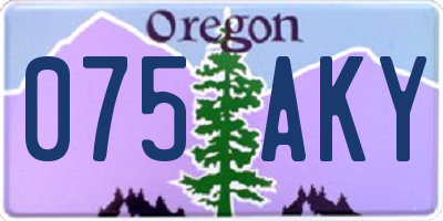 OR license plate 075AKY