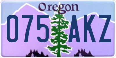 OR license plate 075AKZ