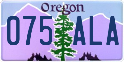 OR license plate 075ALA