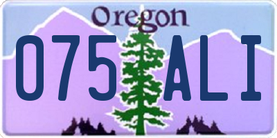 OR license plate 075ALI