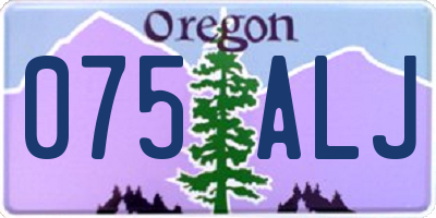 OR license plate 075ALJ