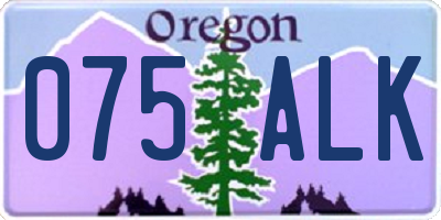 OR license plate 075ALK