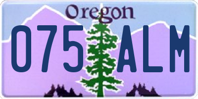 OR license plate 075ALM
