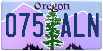 OR license plate 075ALN