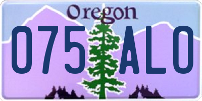 OR license plate 075ALO