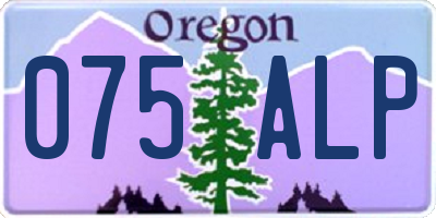 OR license plate 075ALP